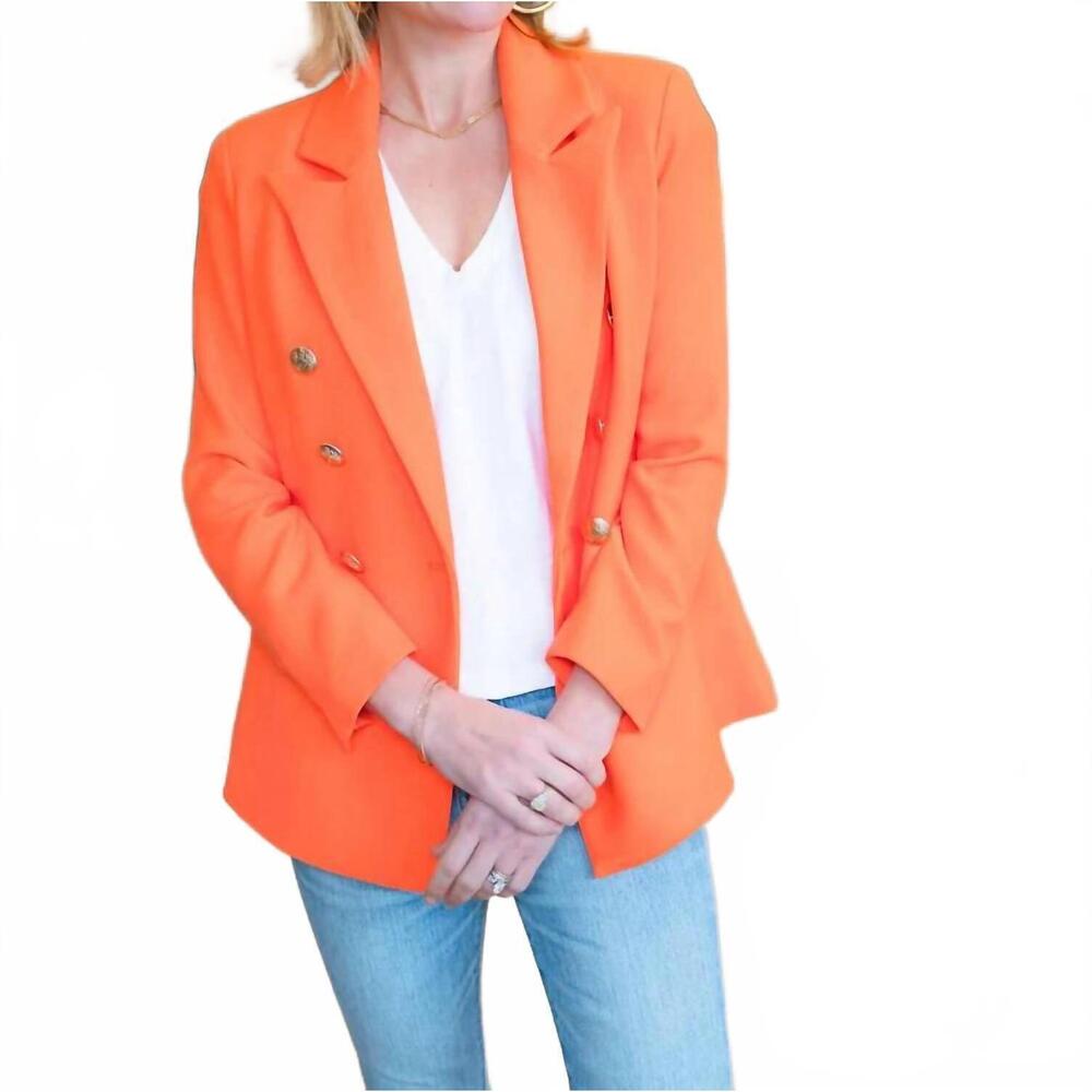 NEW PATTY KIM bermuda long sleeve jacket in tangerine